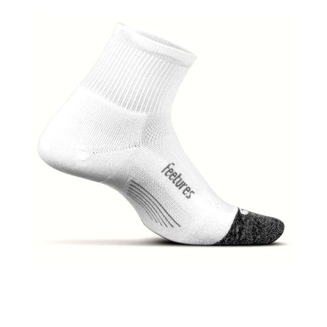 Feetures Elite Light Cushion Quarter Sock (Unisex) - White Accessories - Socks - Performance - The Heel Shoe Fitters