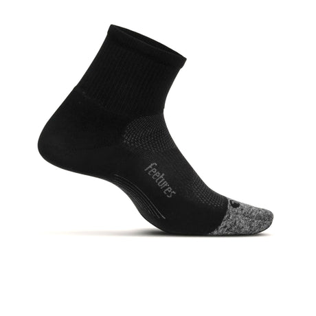 Feetures Elite Light Cushion Quarter Sock (Unisex) - Black Accessories - Socks - Performance - The Heel Shoe Fitters