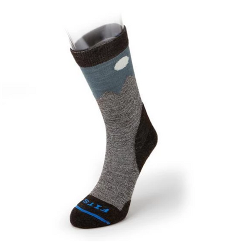 FITS F1053 Teton Light Cushion Hiker Crew Sock (Unisex) - Chestnut/Stormy Weather Accessories - Socks - Performance - The Heel Shoe Fitters