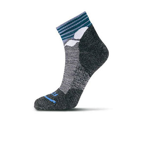 Fits F1306 Light Hiker Quarter Sock (Unisex) - Coal Socks - Perf - Mid Crew - The Heel Shoe Fitters