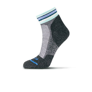 Fits F1307 Light Hiker Quarter Sock (Unisex) - Coal Socks - Perf - Mid Crew - The Heel Shoe Fitters