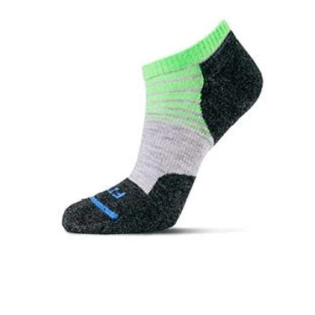 Fits F3107 Light Runner Low Sock (Unisex) - Light Grey/Green Flash Accessories - Socks - Performance - The Heel Shoe Fitters
