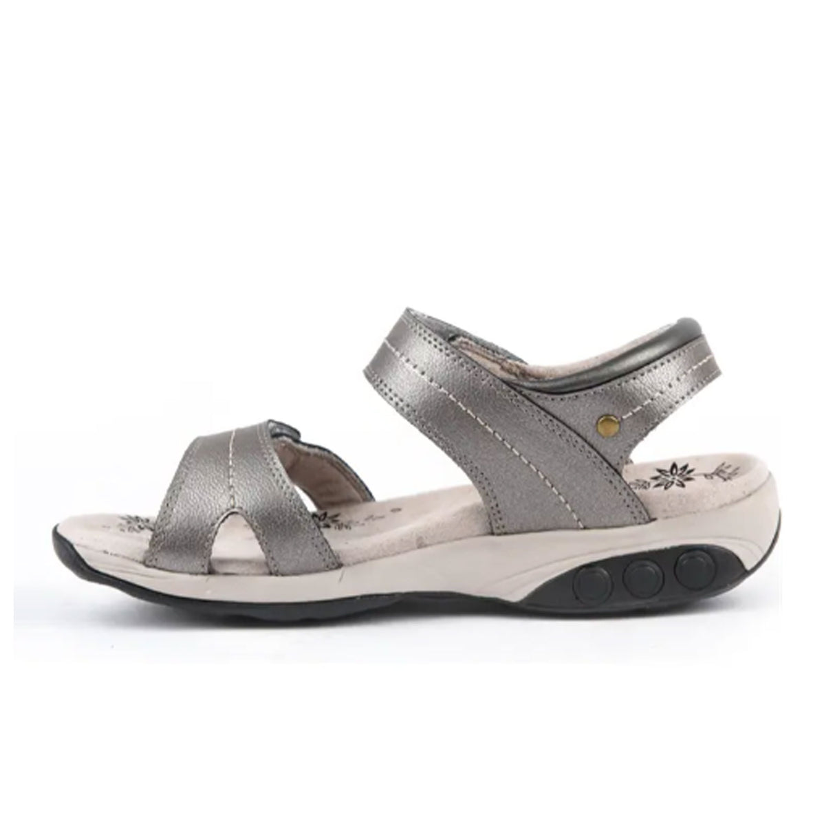 Therafit Grace (Women) - Pewter Sandals - Backstrap - The Heel Shoe Fitters