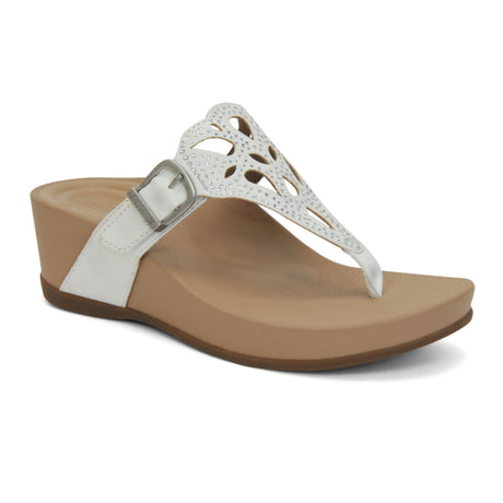 Aetrex Tasha Thong Sandal (Women) - White Sandals - Thong - The Heel Shoe Fitters