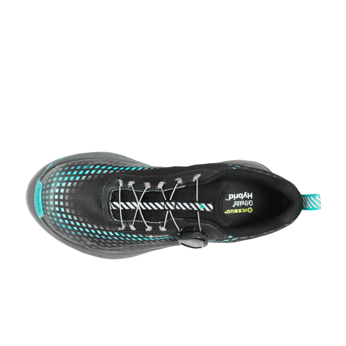 Icebug NewRun BUGrip GTX Running Shoe (Women) - Black/Jade Mist with Studs Athletic - Running - Stability - The Heel Shoe Fitters