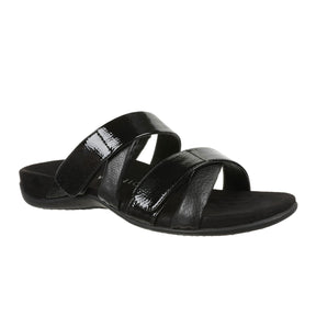 Vionic Hadlie Slide Sandal (Women) - Black Patent Sandal - Slide - The Heel Shoe Fitters