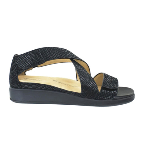 Ziera Innes Backstrap Sandal (Women) - Black Exotic Snake Sandals - Backstrap - The Heel Shoe Fitters