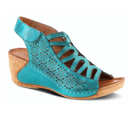 Spring Step Inocencia Wedge Sandal (Women) - Turquoise Sandals - Heel/Wedge - The Heel Shoe Fitters