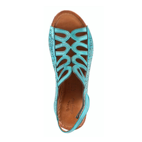 Spring Step Inocencia Wedge Sandal (Women) - Turquoise Sandals - Heel/Wedge - The Heel Shoe Fitters