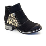 Dromedaris Kihana Metallic Ankle Boot (Women) - Black/Leopard Boots - Fashion - Ankle Boot - The Heel Shoe Fitters