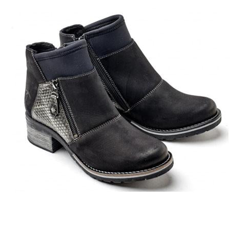 Dromedaris Kihana Metallic Ankle Boot (Women) - Black Nubuck Boots - Fashion - Ankle Boot - The Heel Shoe Fitters