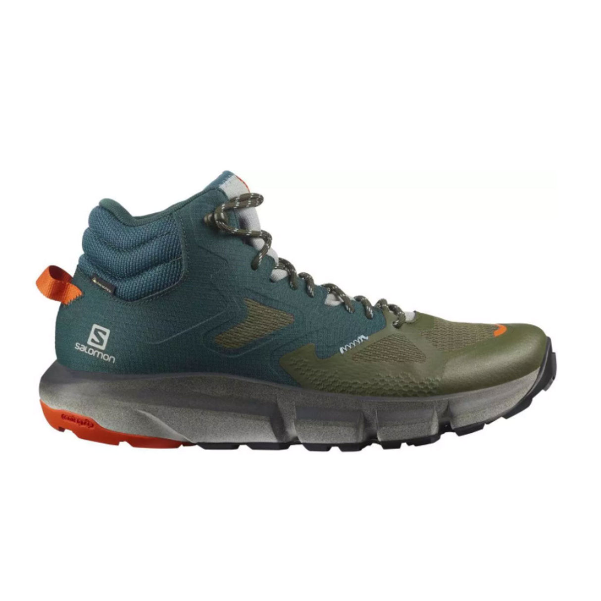 Salomon Predict Hike Mid GTX Hiking Boot (Men) - Ponderosa/Olive Night/Red Orange Boots - Hiking - Mid - The Heel Shoe Fitters