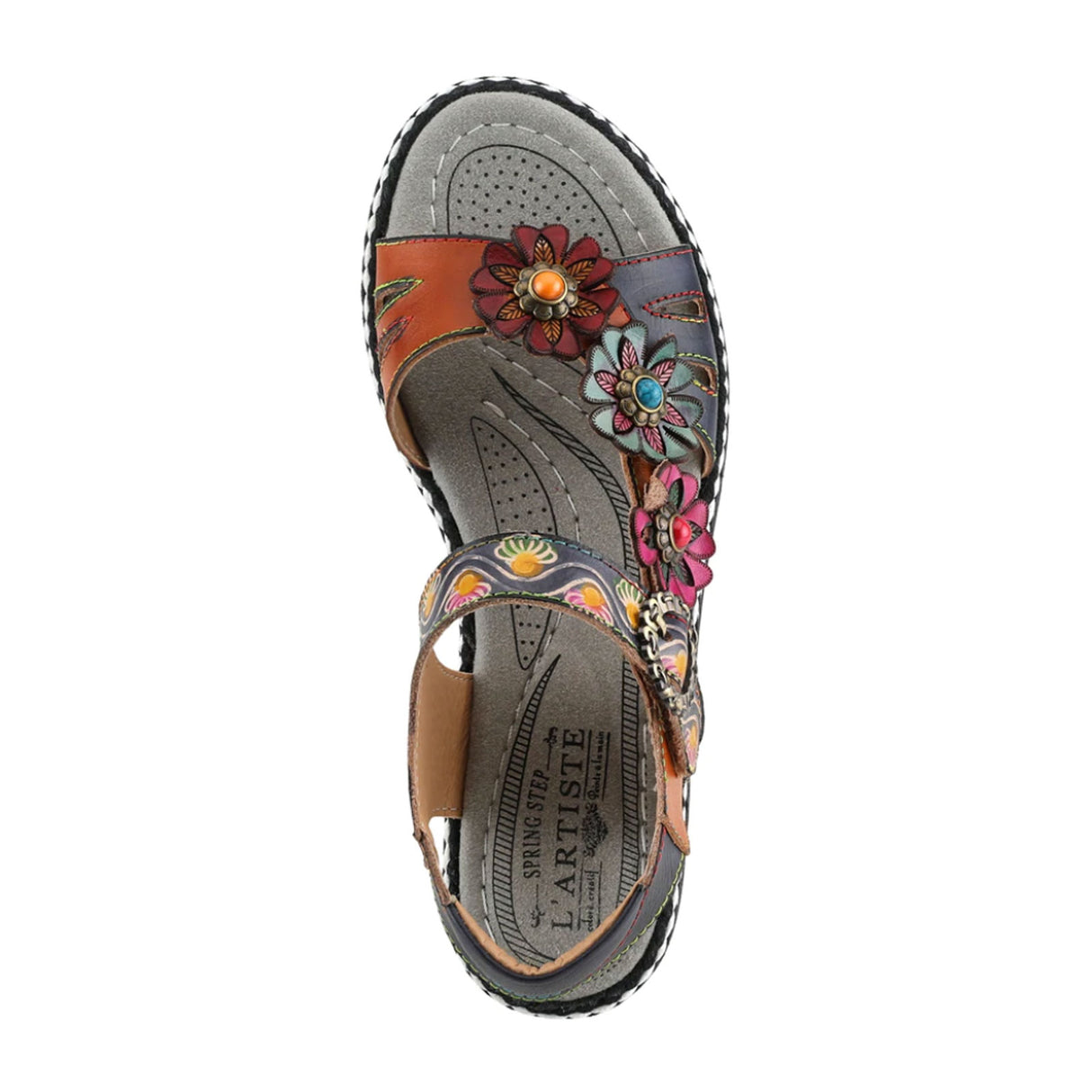 L'Artiste Laga Platform Sandal (Women) - Navy Multi Sandals - Backstrap - The Heel Shoe Fitters