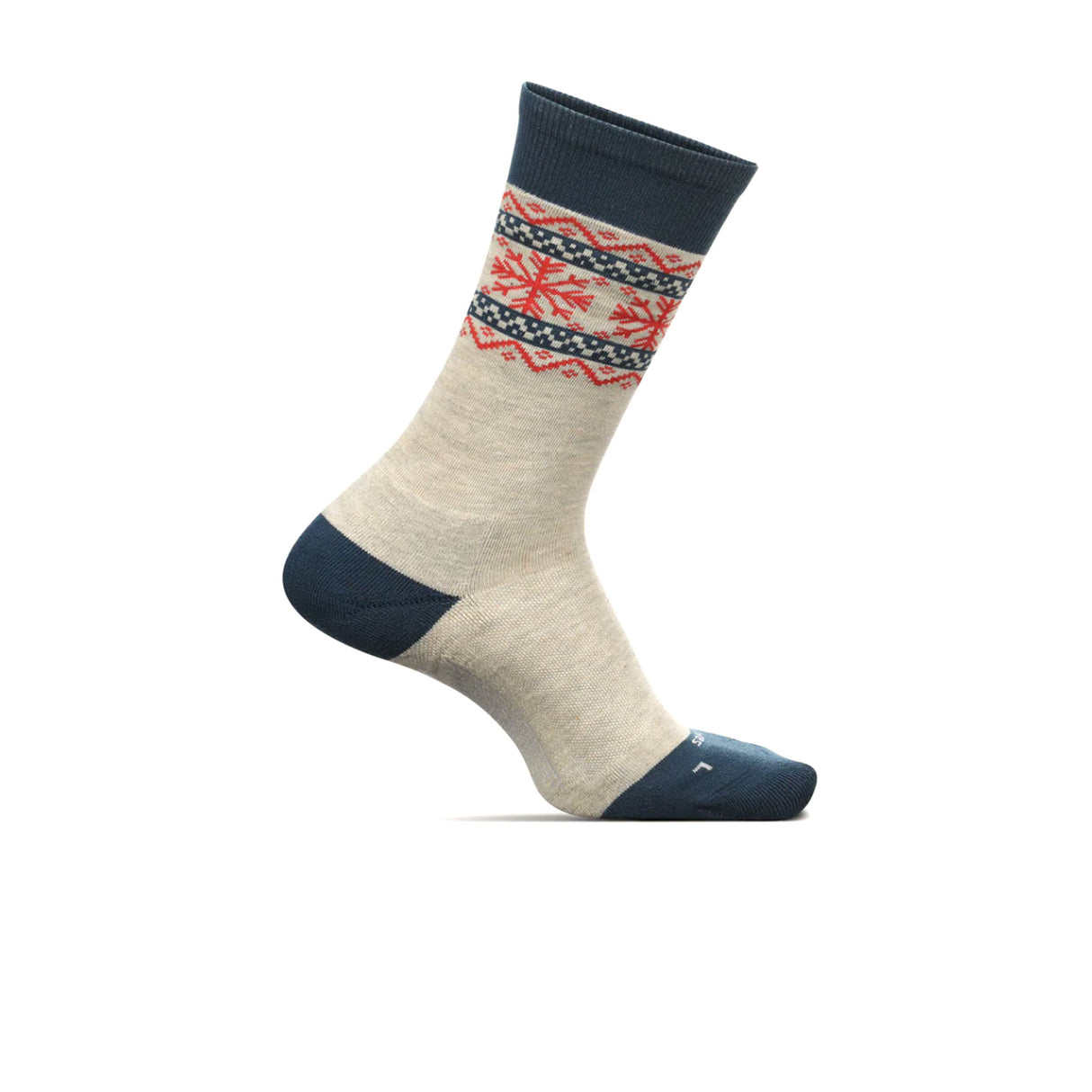 Feetures Everyday Snowflake Cushion Crew Sock (Women) - Oatmeal Accessories - Socks - Lifestyle - The Heel Shoe Fitters