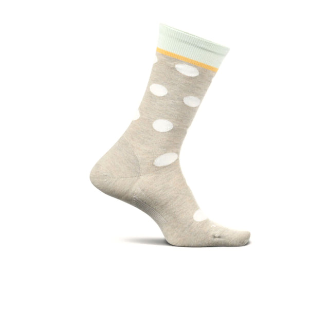 Feetures Everyday Polka Dots Ultra Light Crew Sock (Women) - Oatmeal Accessories - Socks - Lifestyle - The Heel Shoe Fitters