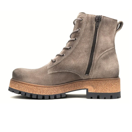 Taos Main Street Lace Up Mid Boot (Women) - Smoke Rugged Leather Boots - Casual - Mid - The Heel Shoe Fitters