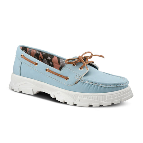 Patrizia Monohull Boat Shoe (Women) - Light Blue Dress-Casual - Slip Ons - The Heel Shoe Fitters