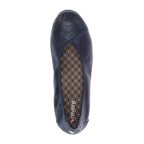 Revere Nairobi Ballet Flat (Women) - Navy Lizard Dress-Casual - Flats - The Heel Shoe Fitters