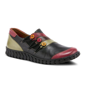 Spring Step Neeta Slip On (Women) - Black Multi Leather Dress-Casual - Slip On - The Heel Shoe Fitters