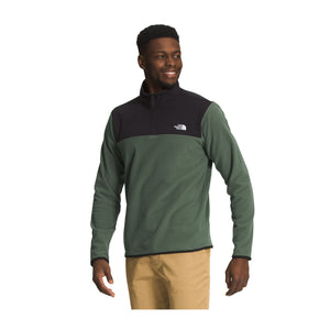 The North Face TKA Glacier 1/4 Zip (Men) - Thyme/TNF Black Outerwear - Upperbody - The Heel Shoe Fitters