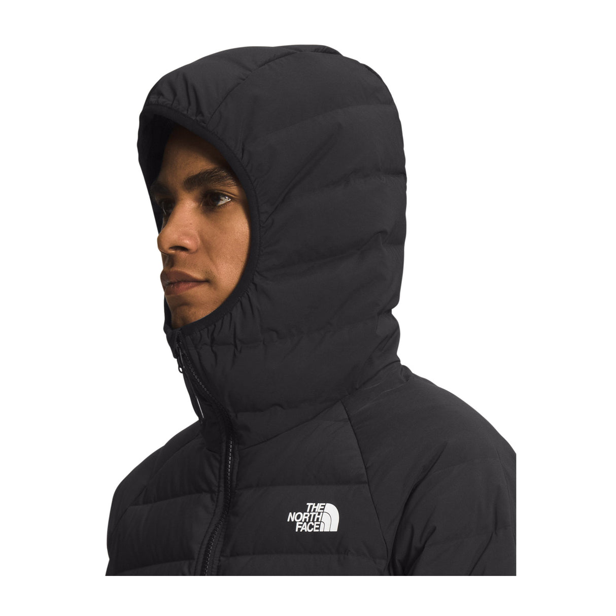The North Face Belleview Stretch Down Hoodie (Men) - TNF Black/Military Olive Apparel - Jacket - Winter - The Heel Shoe Fitters