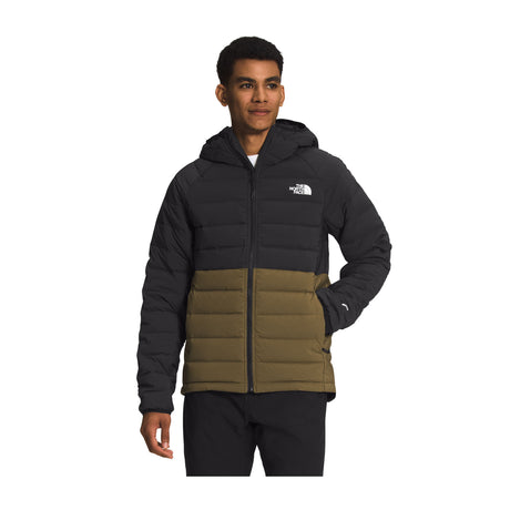 The North Face Belleview Stretch Down Hoodie (Men) - TNF Black/Military Olive Apparel - Jacket - Winter - The Heel Shoe Fitters