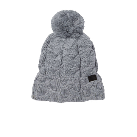 The North Face Cable Minna Pom Beanie (Women) - TNF Light Grey Heather Accessories - Headwear - The Heel Shoe Fitters