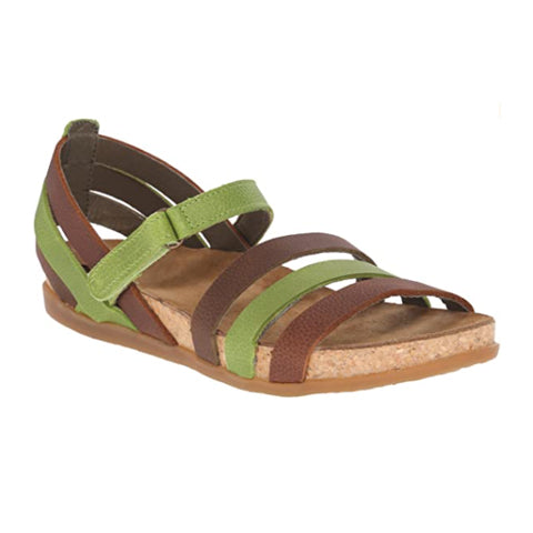 El Naturalista Zumaia (Women) - Green Mixed Sandals - Backstrap - The Heel Shoe Fitters