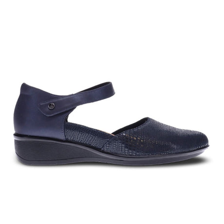 Revere Osaka Wedge Sandal (Women) - Sapphire/Navy Lizard Sandals - Heel/Wedge - The Heel Shoe Fitters