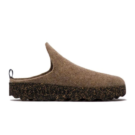 Asportuguesas Come Tweed/Felt Combo (Women) - Taupe Dress-Casual - Clogs & Mules - The Heel Shoe Fitters