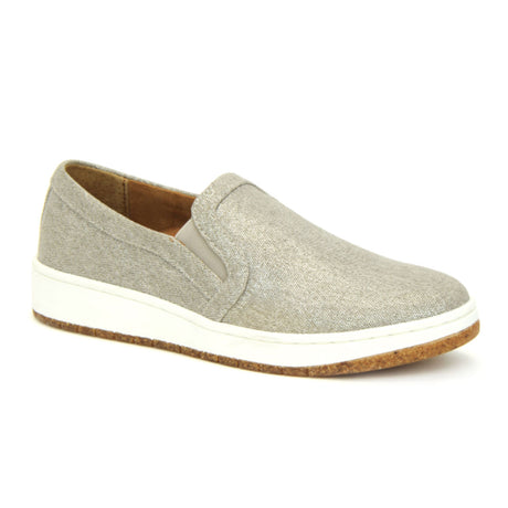 Aetrex Cameron Slip-on (Women) - Taupe Canvas Dress-Casual - Slip Ons - The Heel Shoe Fitters
