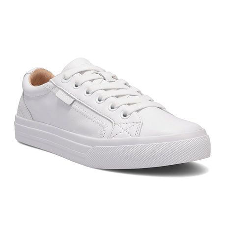 Taos Plim Soul Lux Sneaker (Women) - White Leather Athletic - Casual - Lace Up - The Heel Shoe Fitters