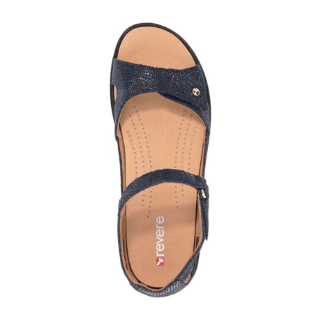 Revere Portofino Backstrap Sandal (Women) - Navy Lizard Sandals - Backstrap - The Heel Shoe Fitters