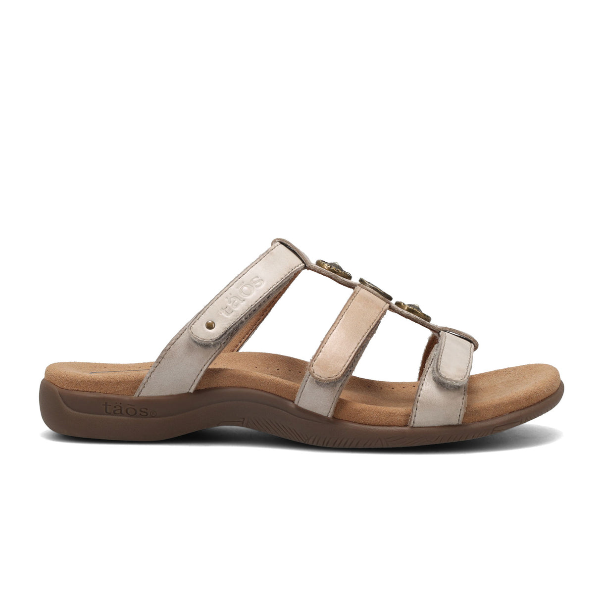 Taos Prize 4 Slide Sandal (Women) - Stone Multi Sandals - Slide - The Heel Shoe Fitters