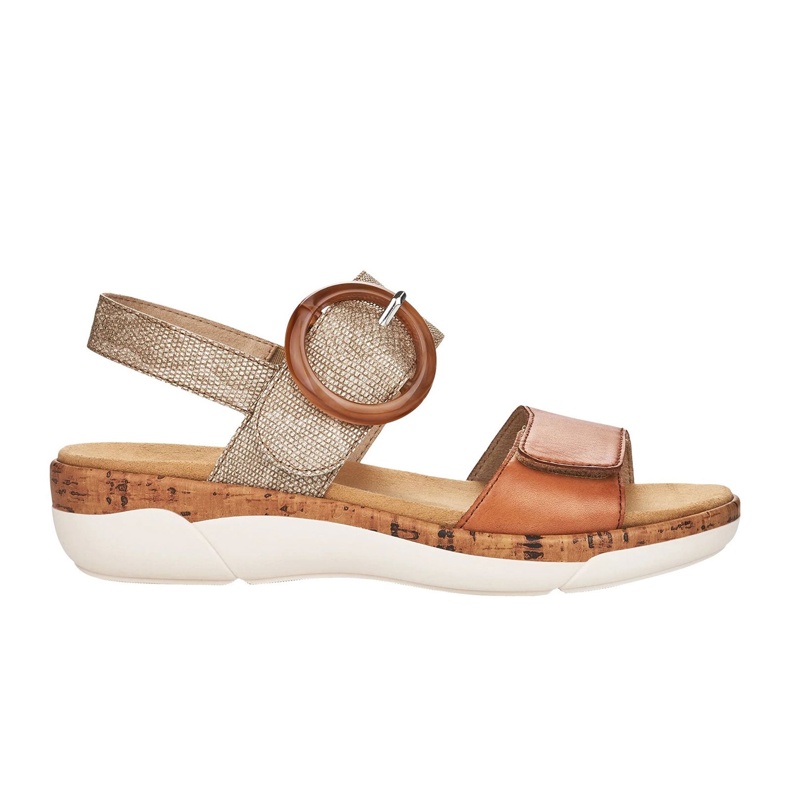 Remonte Jocelyn 53 Backstrap Sandal (Women) - Noccia/Lehm-Metallic