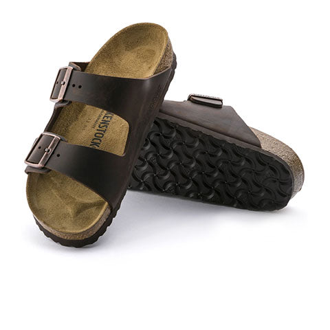 Birkenstock Arizona Narrow Sandal  (Unisex) - Habana Oiled Leather Sandals - Slide - The Heel Shoe Fitters