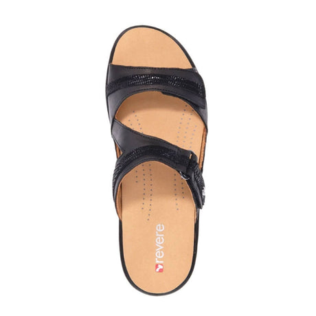 Revere Rio Slide Sandal (Women) - Onyx/Black Lizard Sandals - Slide - The Heel Shoe Fitters