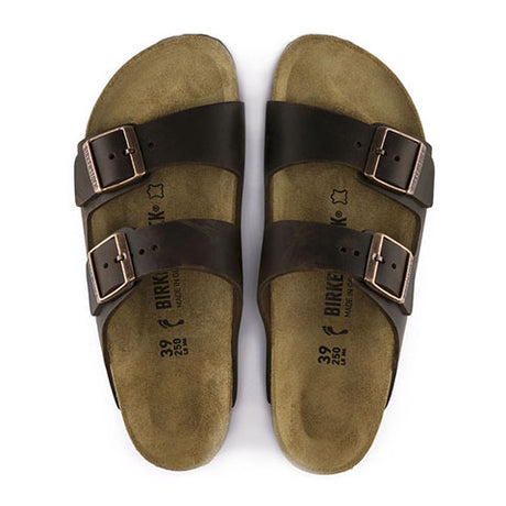 Birkenstock Arizona Narrow Sandal  (Unisex) - Habana Oiled Leather Sandals - Slide - The Heel Shoe Fitters