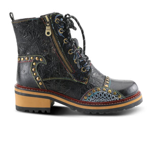 L'Artiste Rugup Ankle Boot (Women) - Black Multi Boots - Fashion - Mid Boot - The Heel Shoe Fitters
