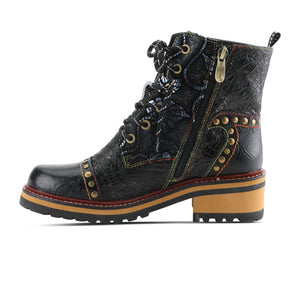 L'Artiste Rugup Ankle Boot (Women) - Black Multi Boots - Fashion - Mid Boot - The Heel Shoe Fitters