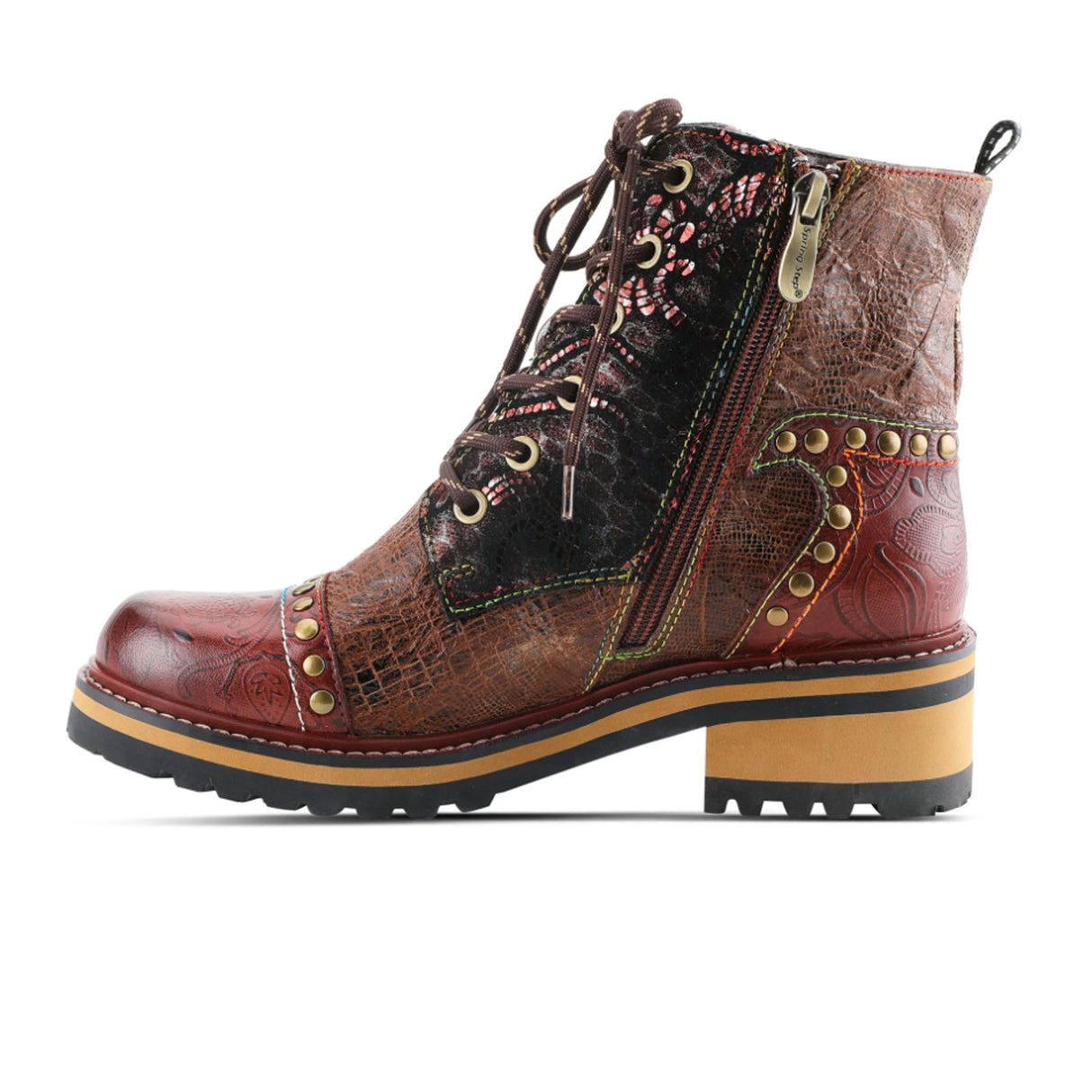 L'Artiste Rugup Ankle Boot (Women) - Brown Multi Boots - Fashion - Mid Boot - The Heel Shoe Fitters