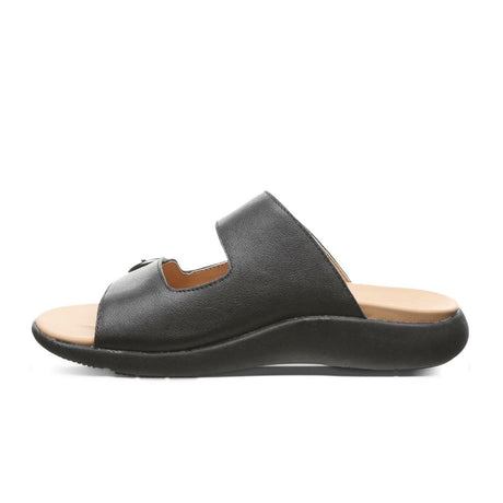 Strole Coral Slip On Sandal (Women) - Black 2 Sandals - Slide - The Heel Shoe Fitters