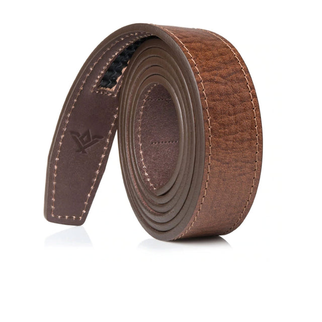 SlideBelts Premium Top Grain Leather Belt Strap - Walnut Accessories - Belts - Leather - The Heel Shoe Fitters