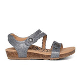 Aetrex Jillian Braided Sandal (Women) - Pewter Sandals - Backstrap - The Heel Shoe Fitters