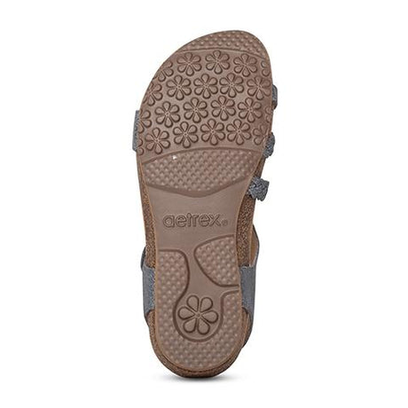 Aetrex Jillian Braided Backstrap Sandal (Women) - Pewter Sandals - Backstrap - The Heel Shoe Fitters