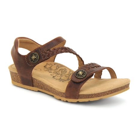Aetrex Jillian Braided Backstrap Sandal (Women) - Walnut Sandals - Backstrap - The Heel Shoe Fitters