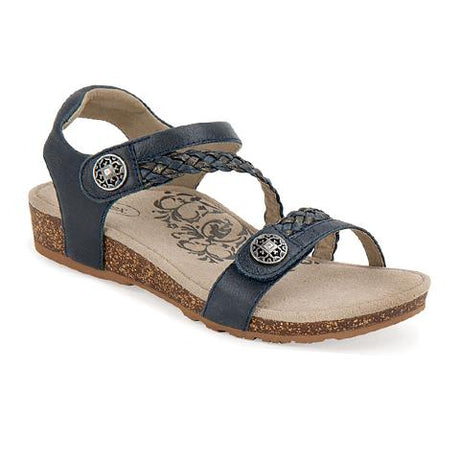 Aetrex Jillian Braided Backstrap Sandal (Women) - Navy Sandals - Backstrap - The Heel Shoe Fitters