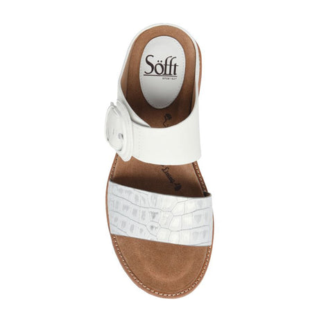 Sofft Braye Slide Sandal (Women) - White/Silver Sandals - Slide - The Heel Shoe Fitters