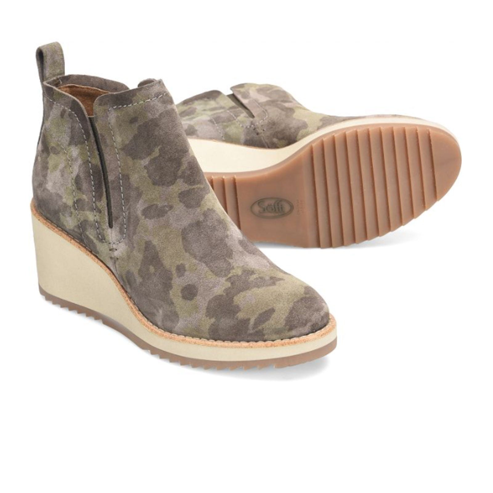 Olive wedge booties hotsell