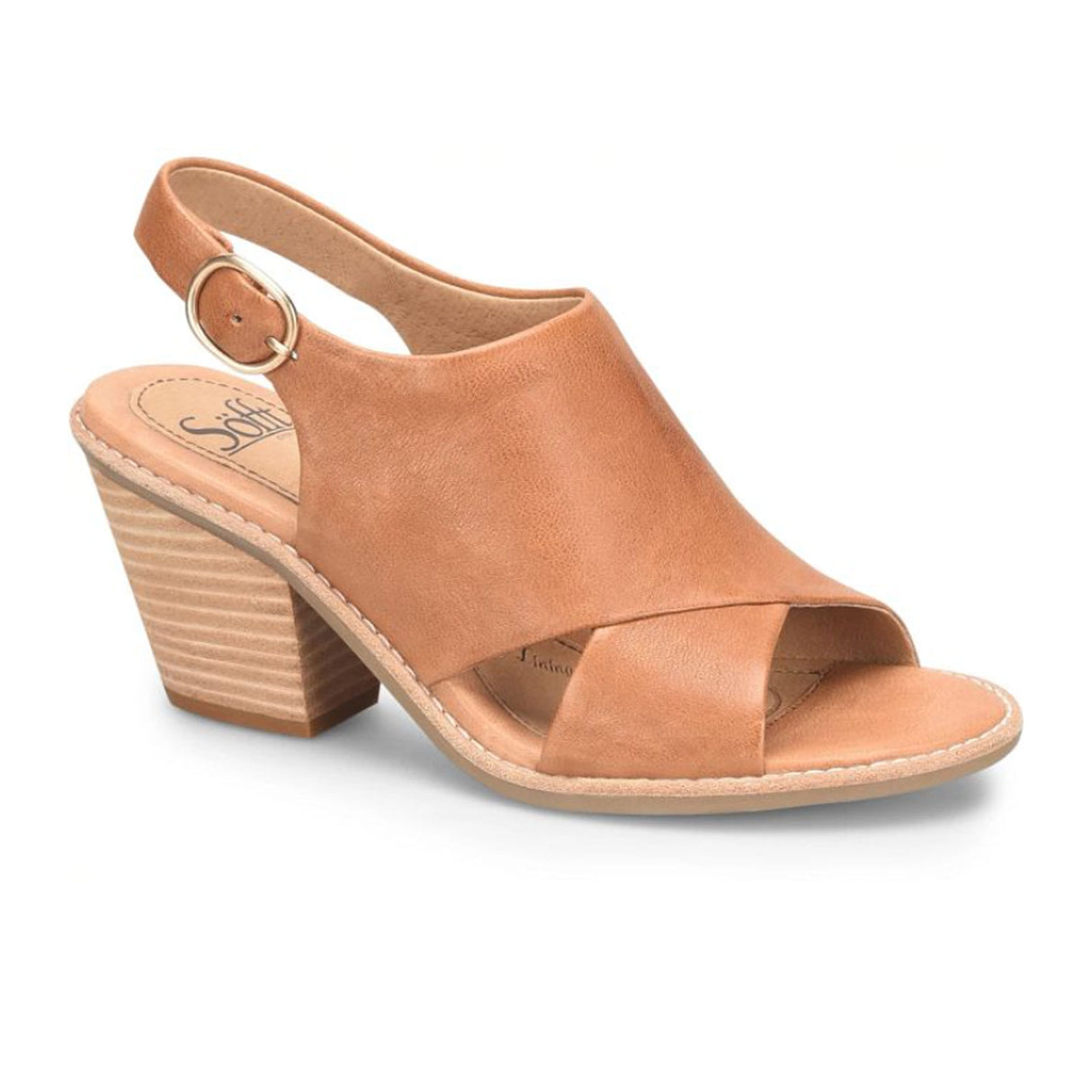 Sofft Mendi Slingback Sandal (Women) - Luggage Sandals - Heeled - The Heel Shoe Fitters